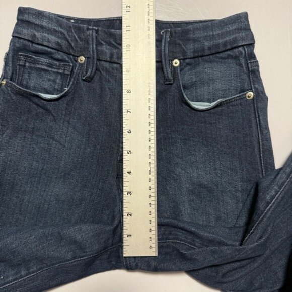 GOOD AMERICAN Good Waist Palazzo Wide Leg Dark Wash Denim Jeans Women 00 24 Tall - Picture 6 of 11